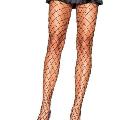 Leg Avenue Diamond Net Tights in Black, Fishnet Pantyhose, One Size fits all